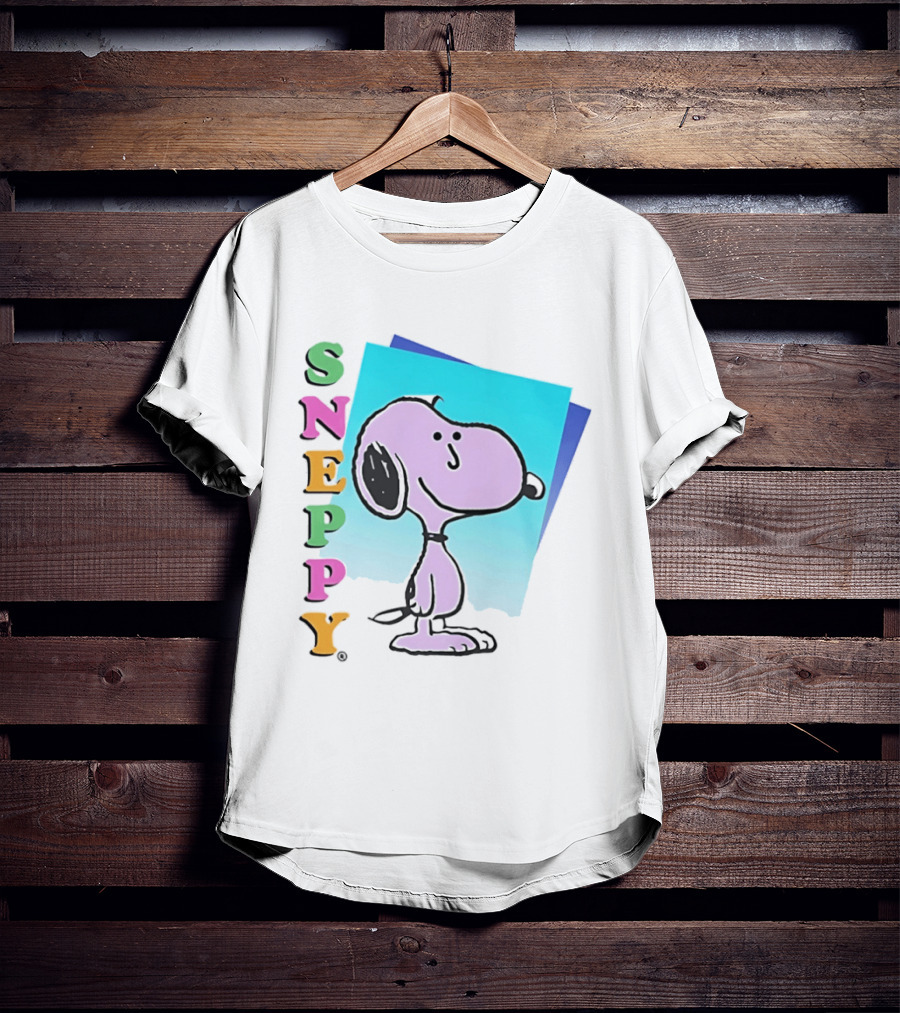 Sneppy Obvious Plant 1991 Bootleg Snoopy Cartoon Character With Multicolored T-Shirt