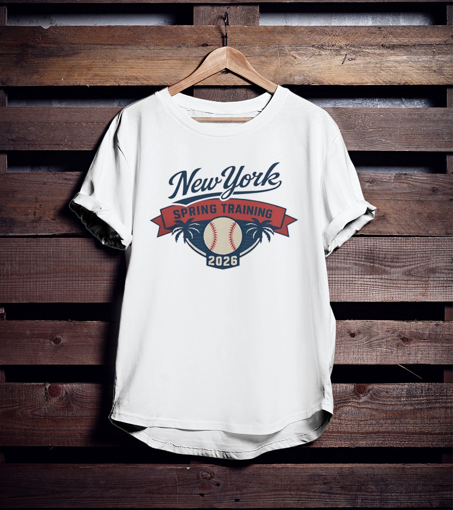 New York Spring Training 2026 Baseball Palm Trees MLB T-Shirt