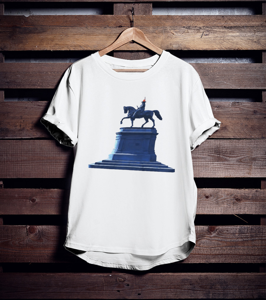 No Scotland No Party Tartan Takeover USA '26 Equestrian Statue With Traffic Cone T-Shirt