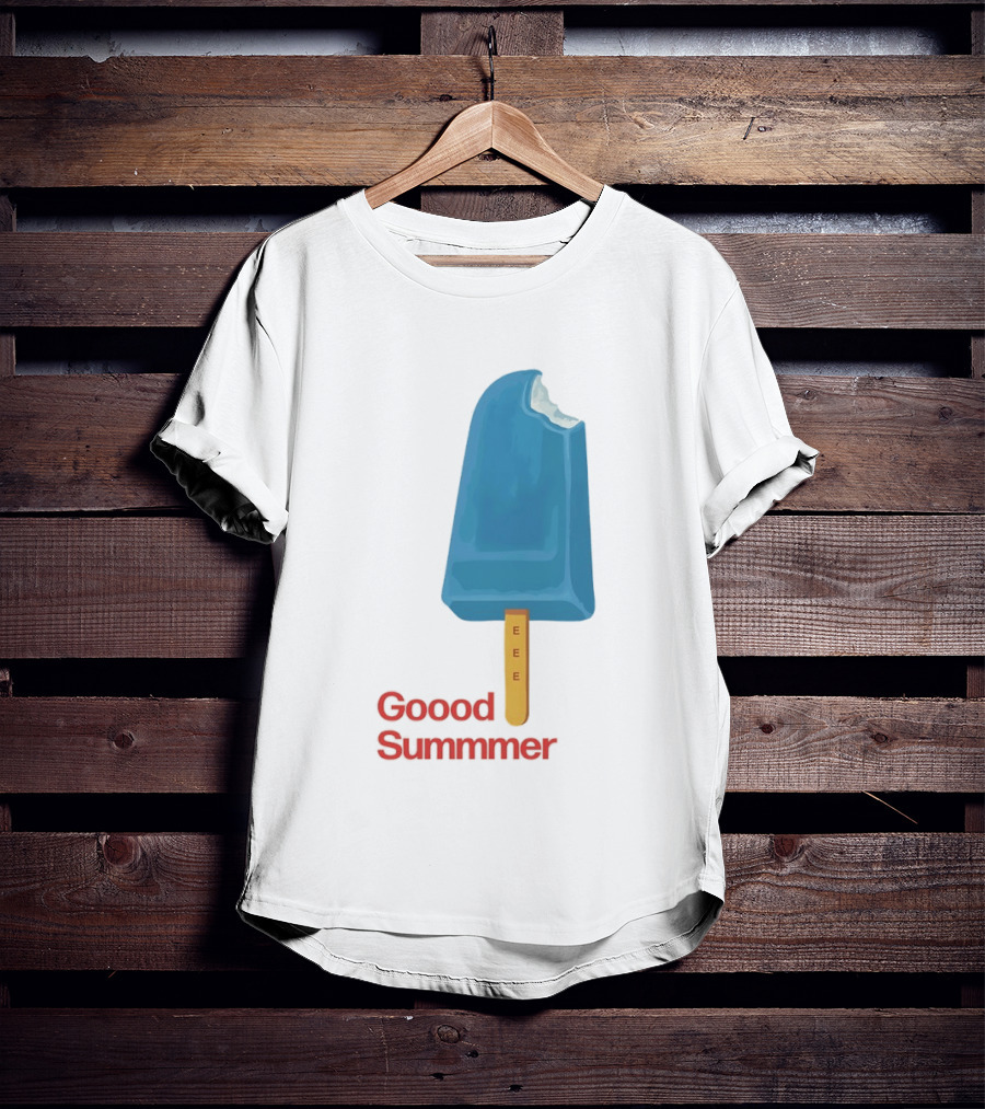 Popsicle Goood Summmer EEE Blue Ice Cream Treat T-Shirt