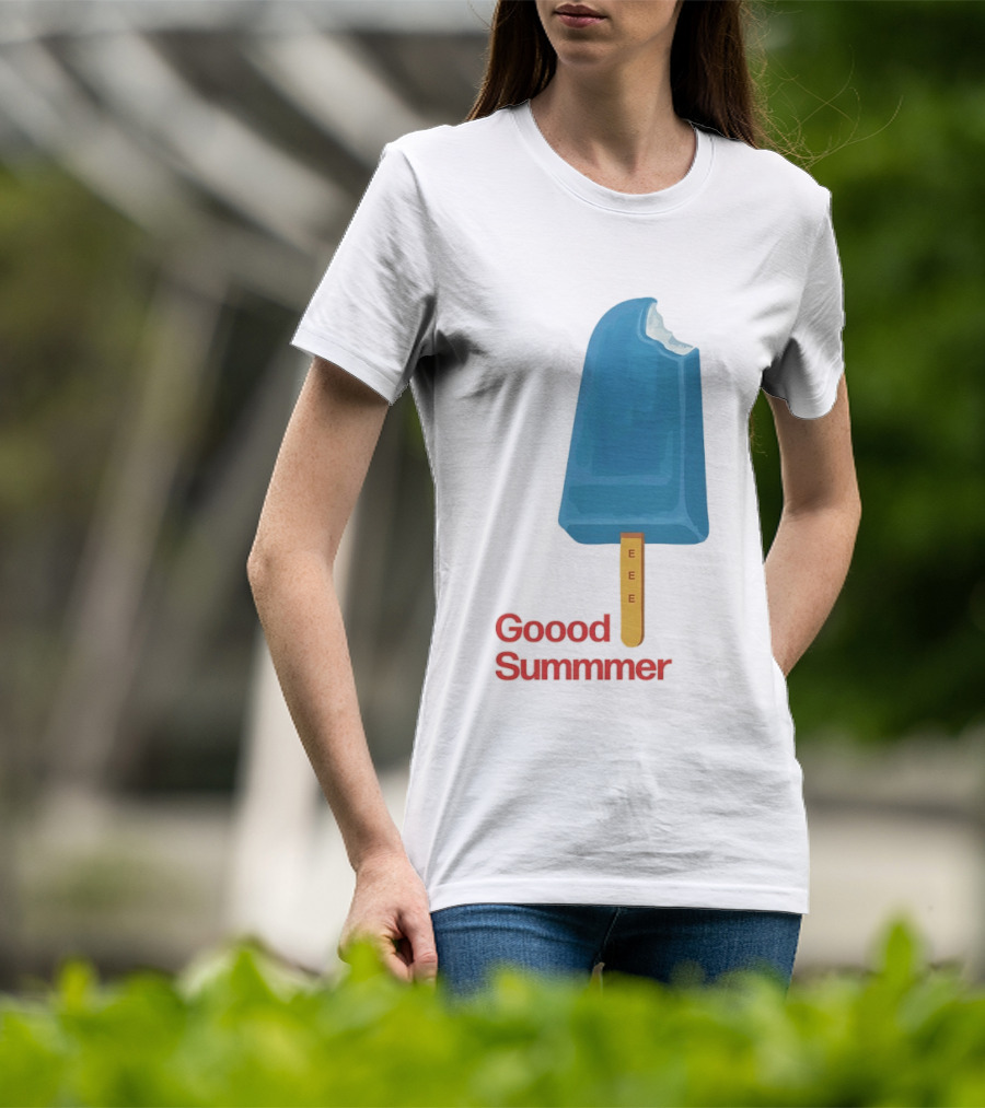 Popsicle Goood Summmer EEE Blue Ice Cream Treat T-Shirt