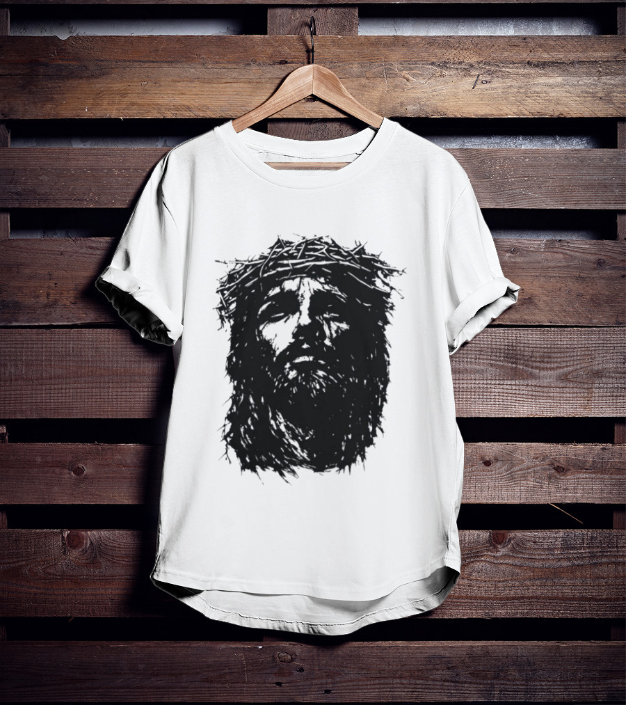 Unforsaken No Greater Love Jesus Crown Of Thorns Face T-Shirt