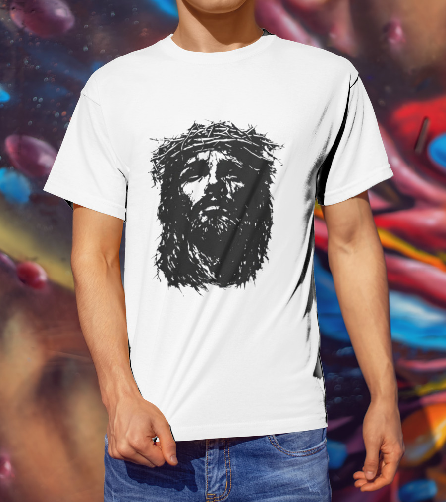 Unforsaken No Greater Love Jesus Crown Of Thorns Face T-Shirt