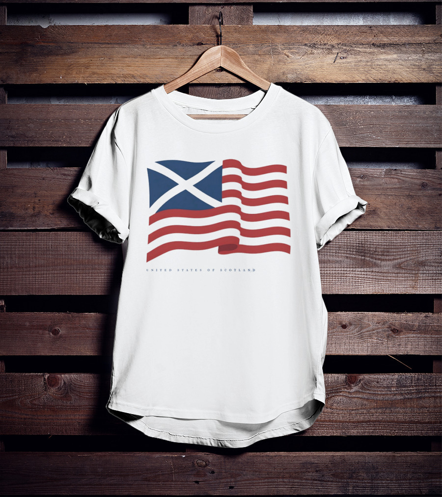 United States Of Scotland Flag USA Scottish American Symbol Mashup T-Shirt