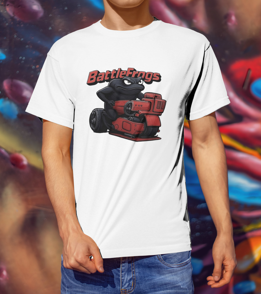 BattleFrogs Frog Riding Red Motorcycle T-Shirt