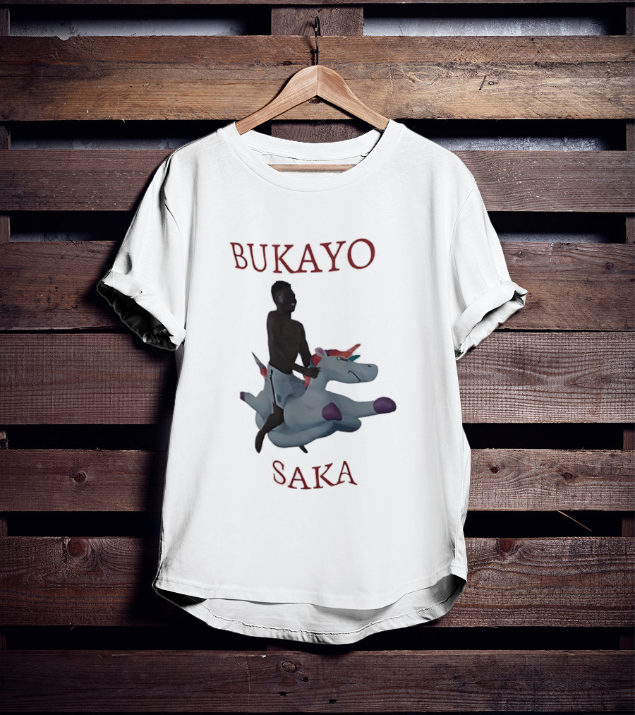 Bukayo Saka Riding Unicorn Arsenal Football T-Shirt