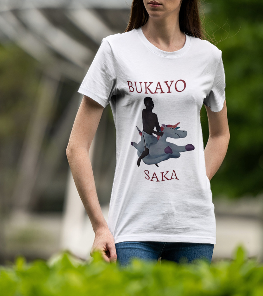 Bukayo Saka Riding Unicorn Arsenal Football T-Shirt
