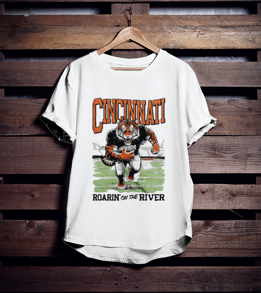 Cincinnati Roarin On The River Tiger Football Tiger T-Shirt