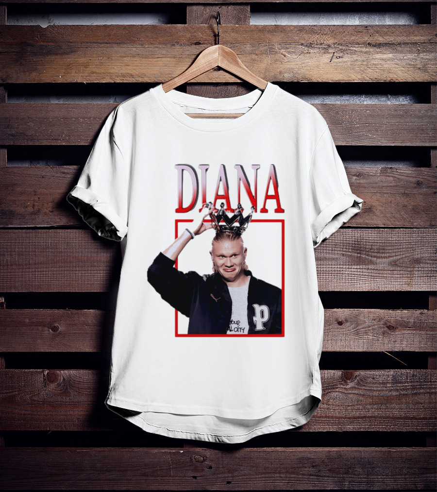 Erling Haaland Diana The People's Princess P Letter Jacket Crown T-Shirt