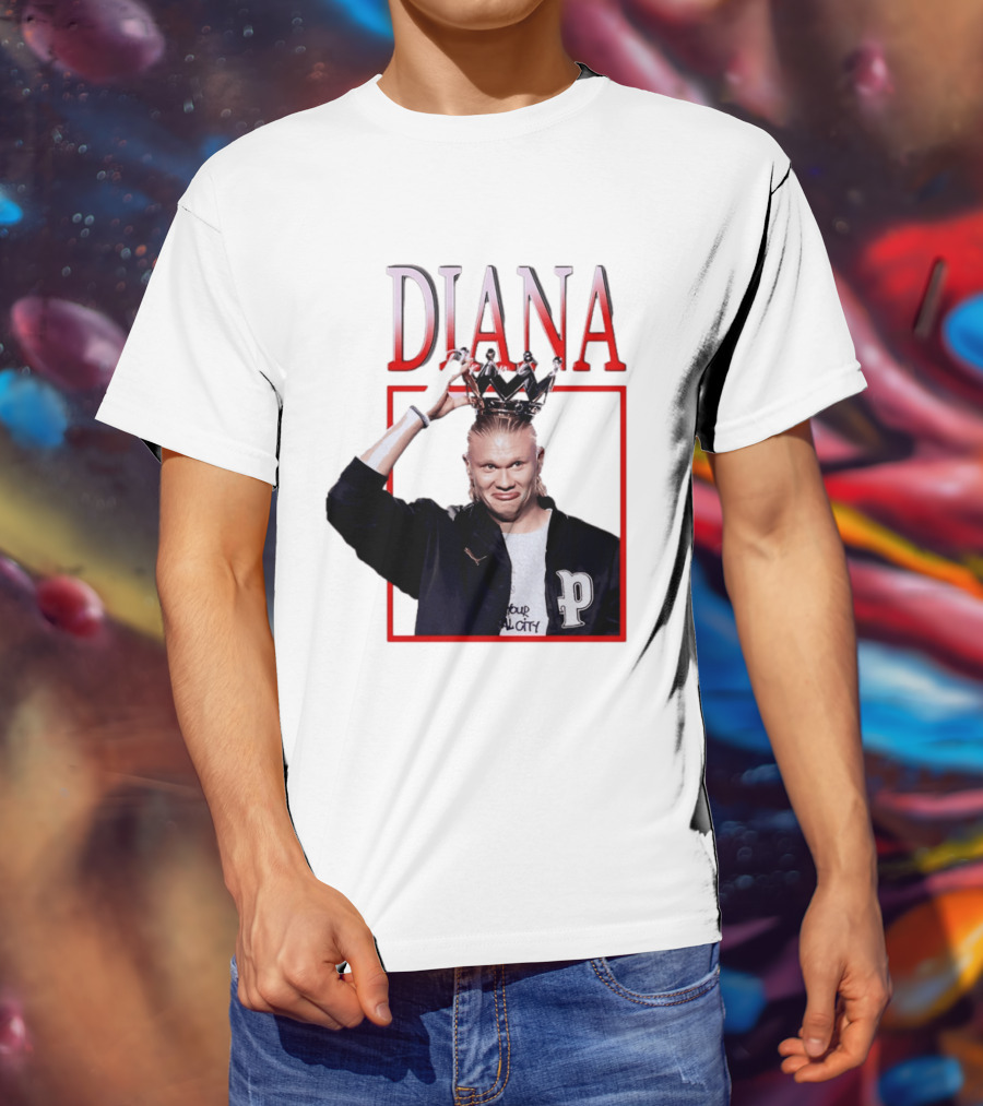 Erling Haaland Diana The People's Princess P Letter Jacket Crown T-Shirt