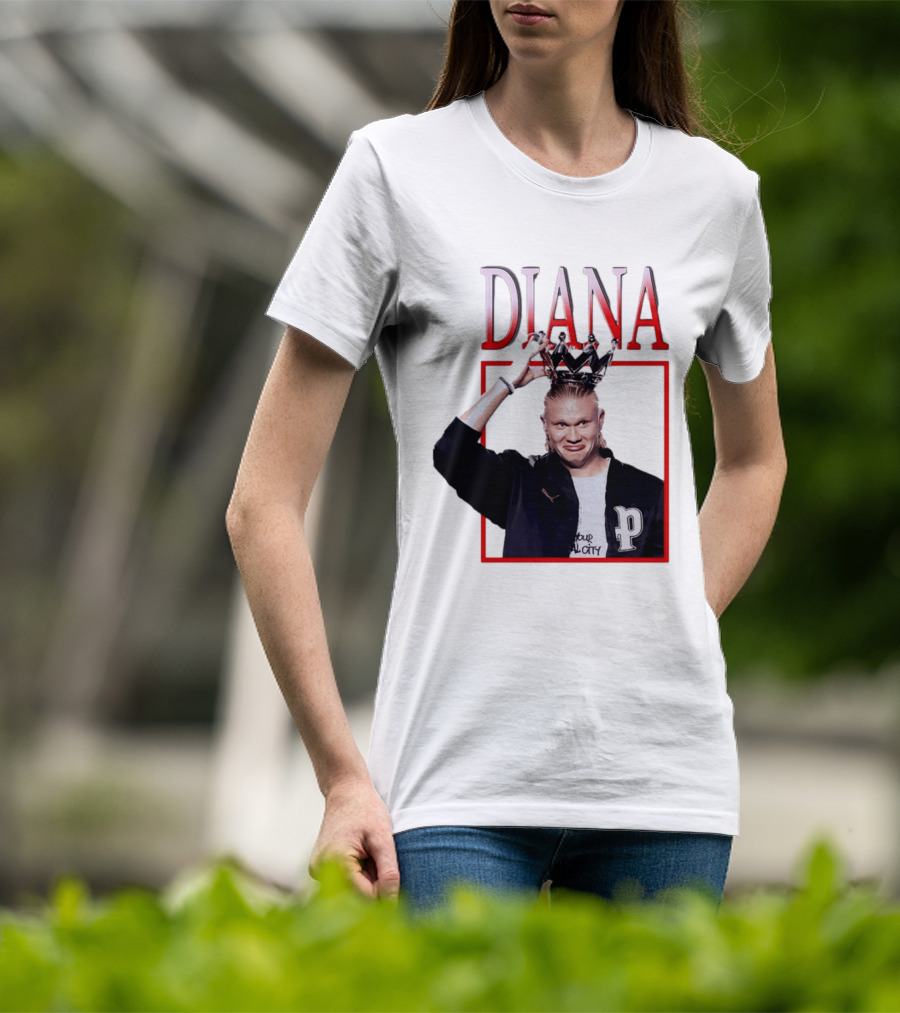 Erling Haaland Diana The People's Princess P Letter Jacket Crown T-Shirt