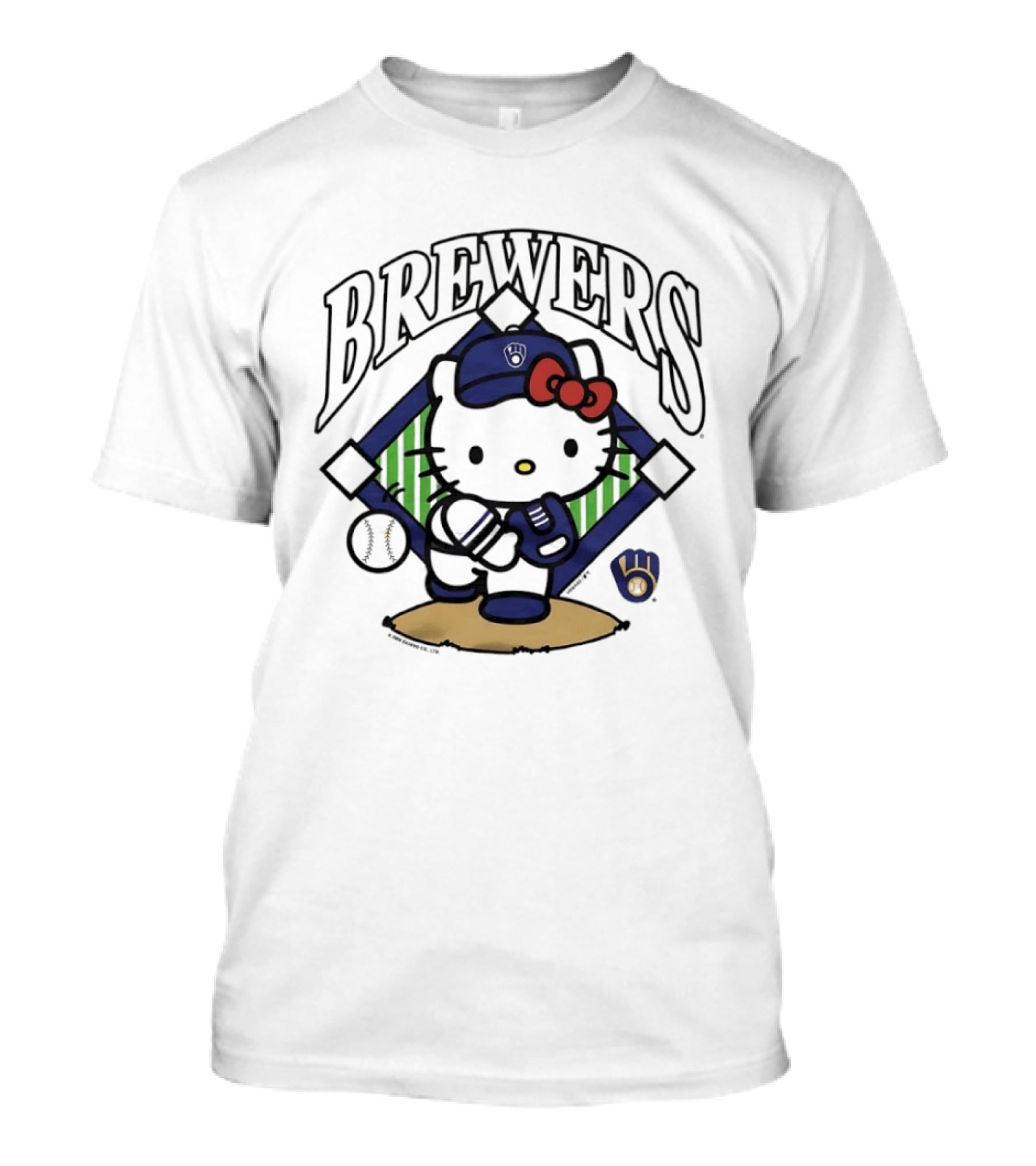 Hello Kitty Milwaukee Brewers Baseball Collaboration T-Shirt