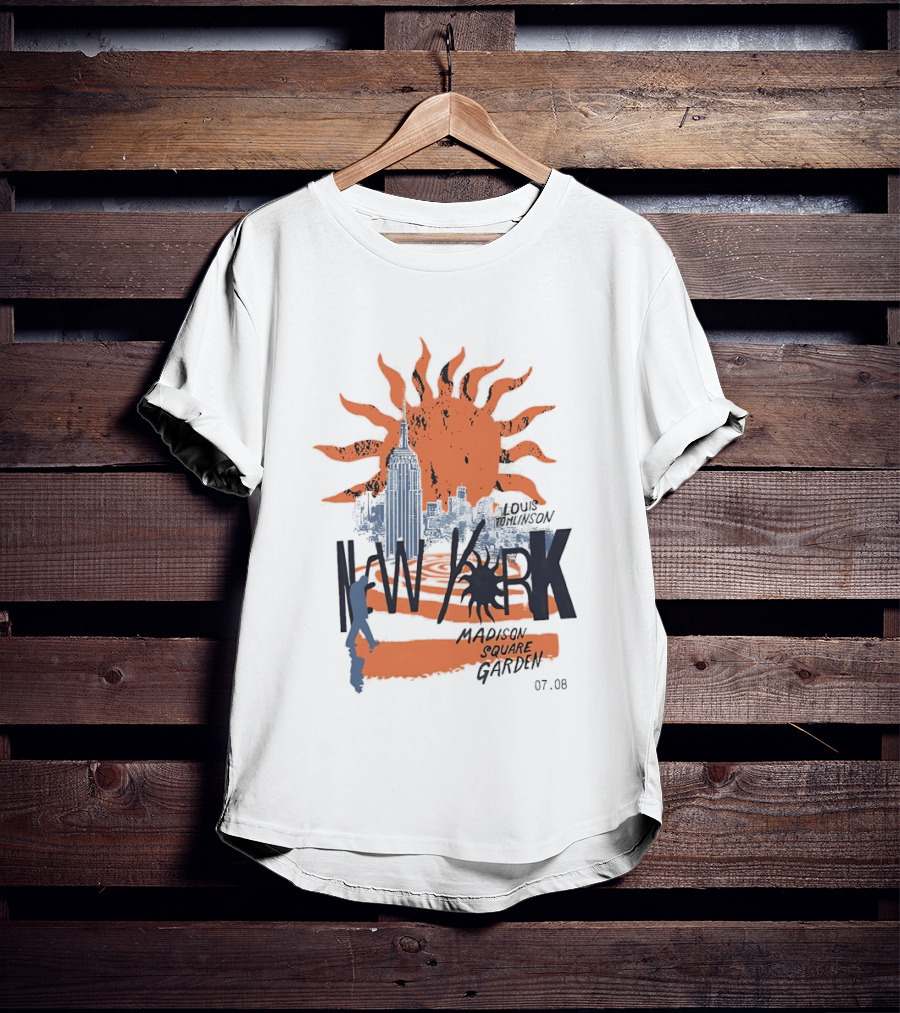 Louis Tomlinson New York Madison Square Garden 07.08 Sun And Skyline T-Shirt