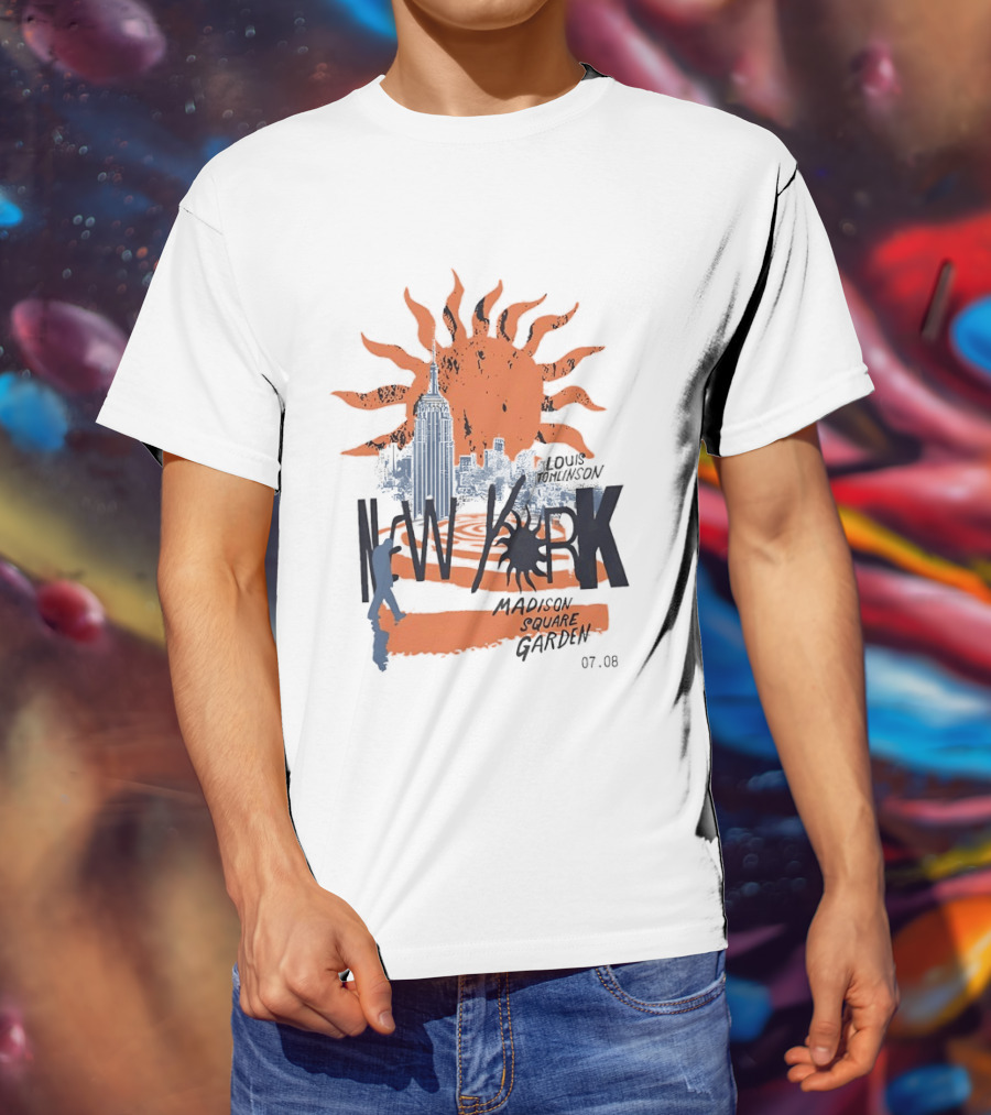 Louis Tomlinson New York Madison Square Garden 07.08 Sun And Skyline T-Shirt