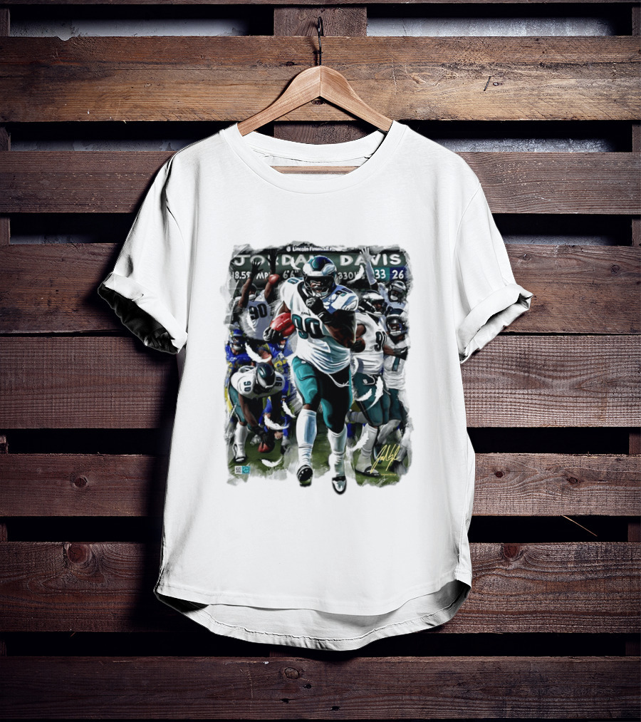 Philadelphia Eagles Jordan Davis THICC SIX 90 Lincoln Financial Field T-Shirt