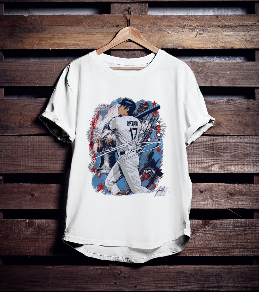 Shohei Ohtani 2026 Philly Liberty Bell Baseball Fireworks T-Shirt