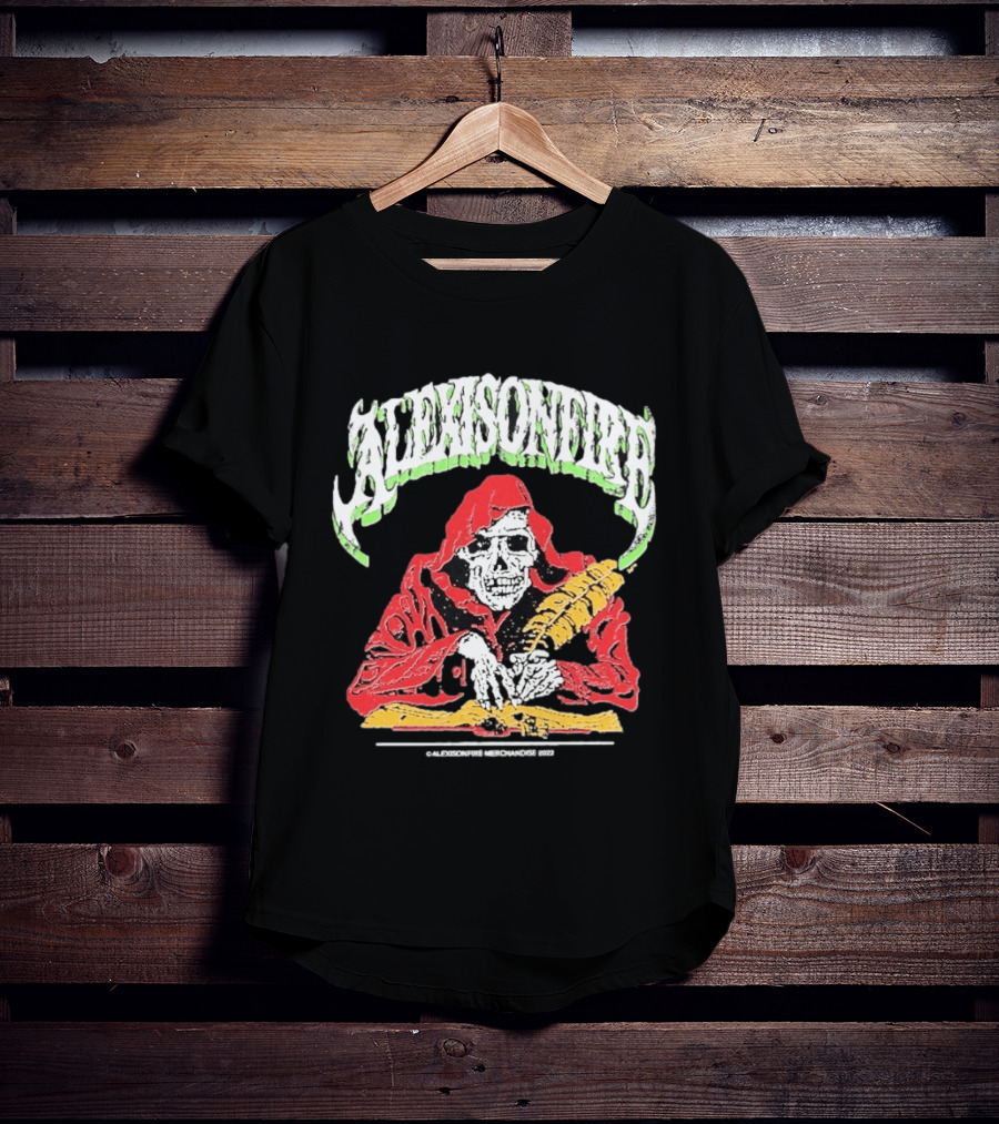 Alexisonfire Skelwrite Grim Reaper Scribe With Quill T-Shirt