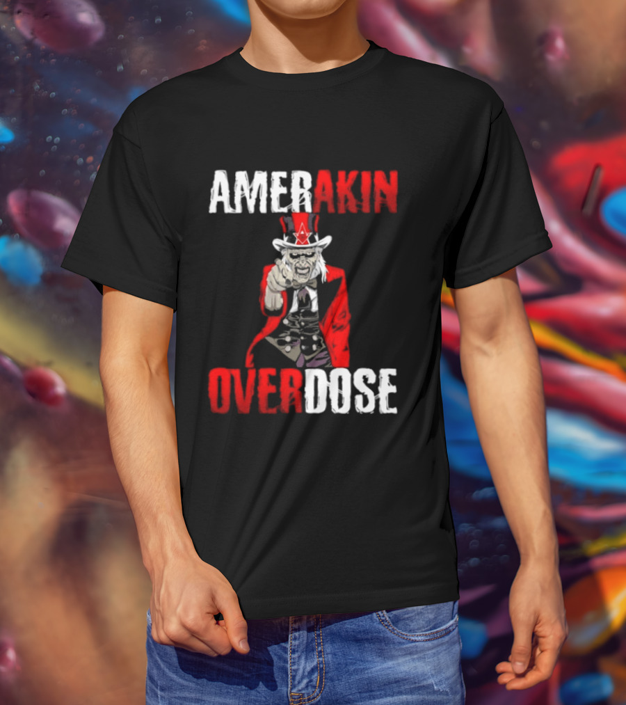 Amerakin Overdose Uncle Sam Horror Industrial Metal T-Shirt