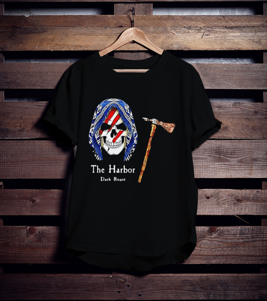 America Skull The Harbor Dark Roast Tomahawk T-Shirt