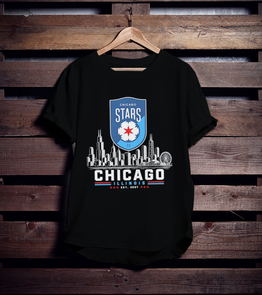 Chicago Stars FC Skyline Illinois Est 2007 T-Shirt