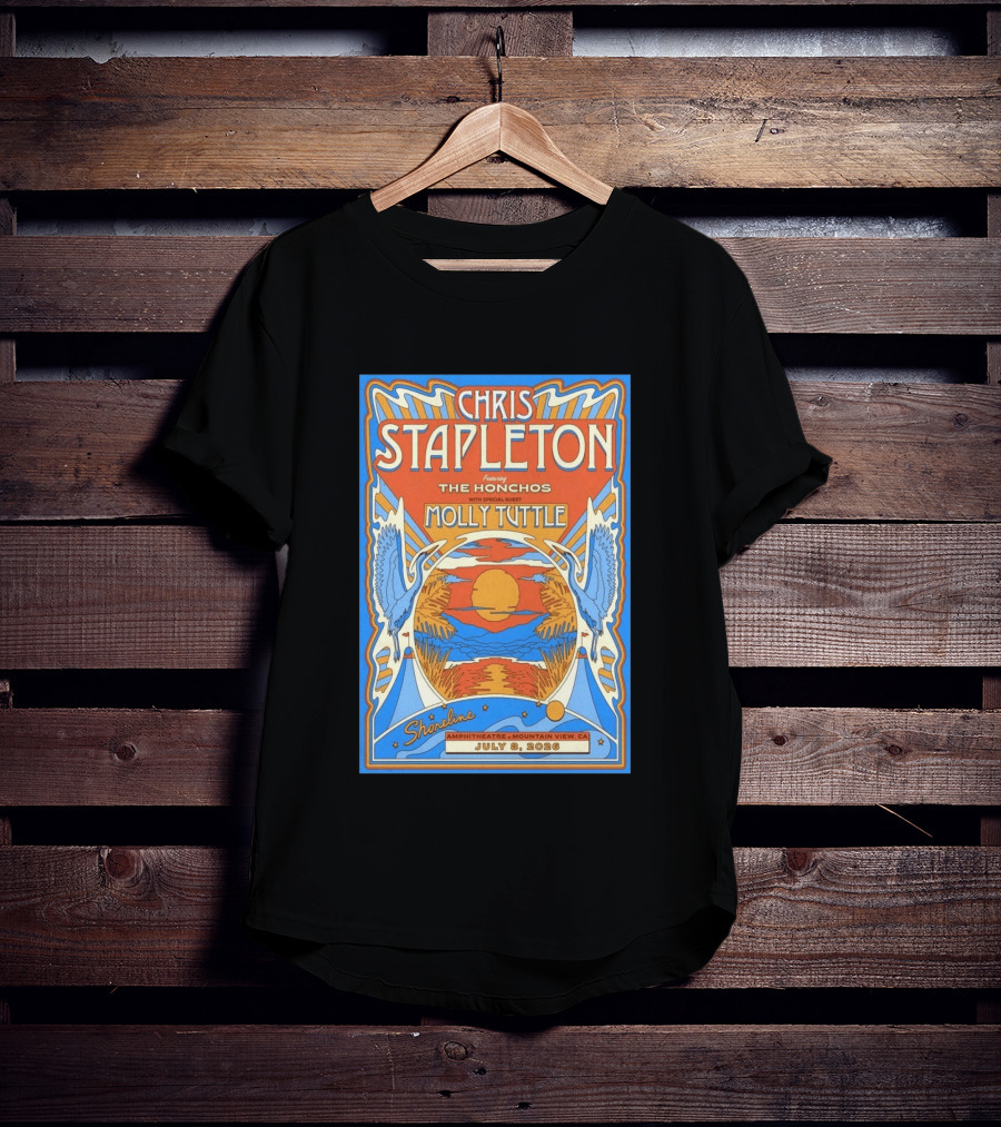 Chris Stapleton Featuring The Honchos Molly Tuttle Shoreline Amphitheatre Mountain View CA July 8 2026 T-Shirt