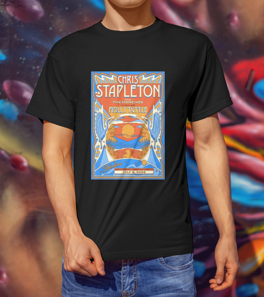 Chris Stapleton Featuring The Honchos Molly Tuttle Shoreline Amphitheatre Mountain View CA July 8 2026 T-Shirt