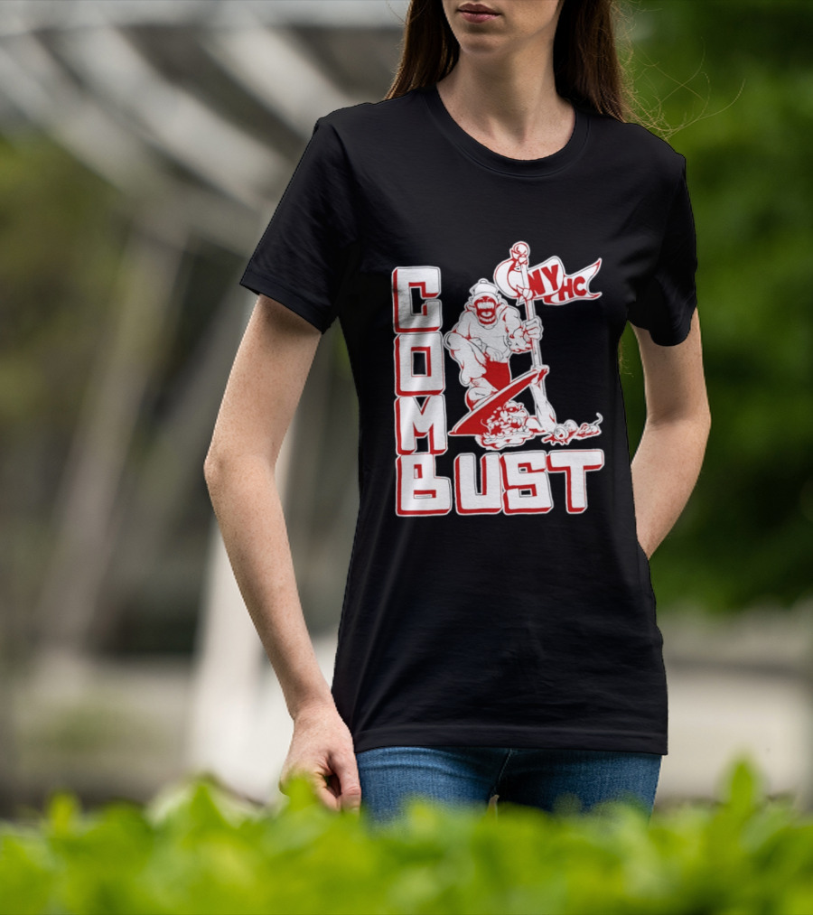 New York Hardcore Combat Bust NYHC Monster Flag T-Shirt