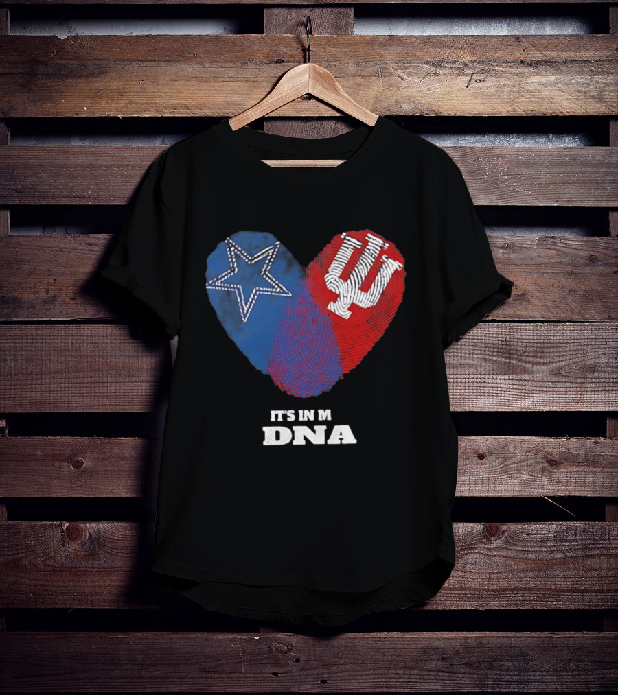 Dallas Cowboys Star And Indiana Hoosiers IU Heart It's In My DNA T-Shirt