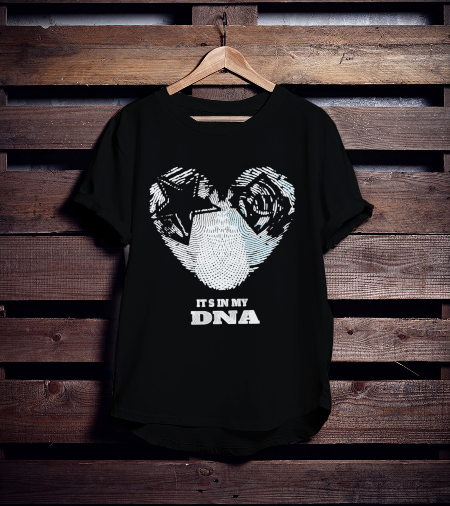 Dallas Cowboys Tampa Bay Rays It's In My DNA Heart Fingerprint T-Shirt