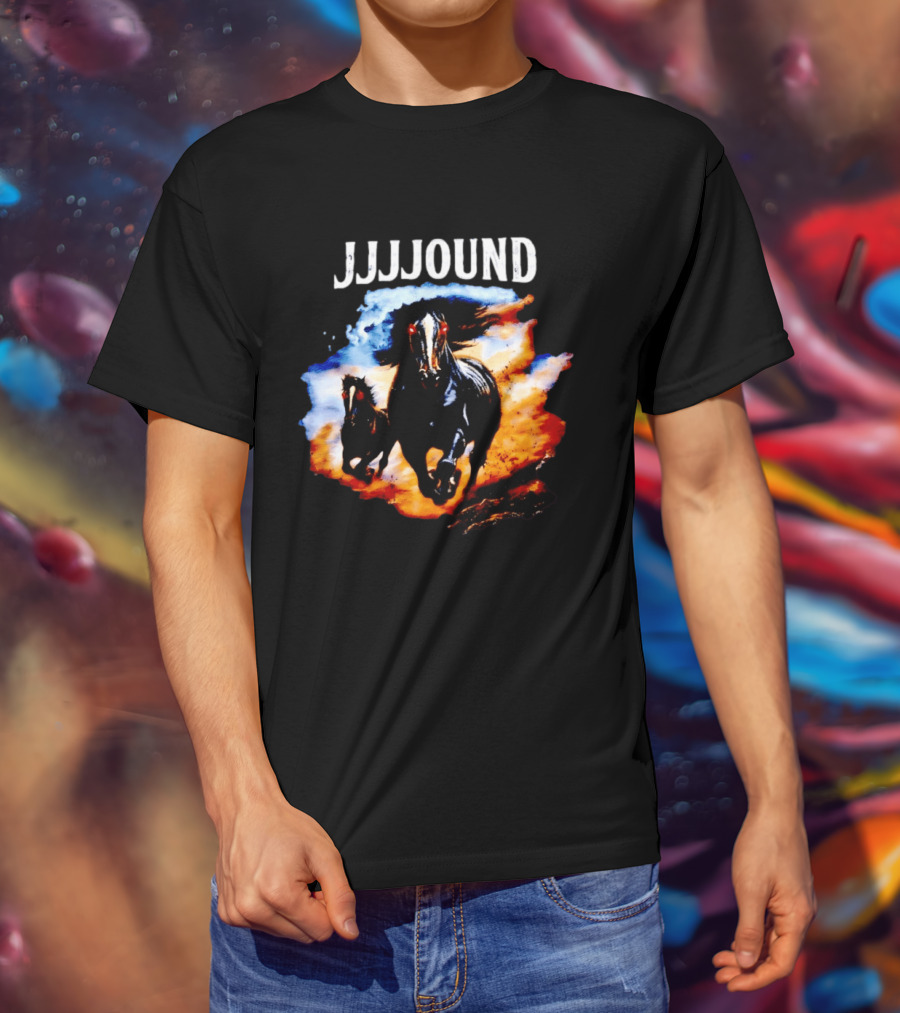 JJJJound 90s Horses Running With Fiery T-Shirt