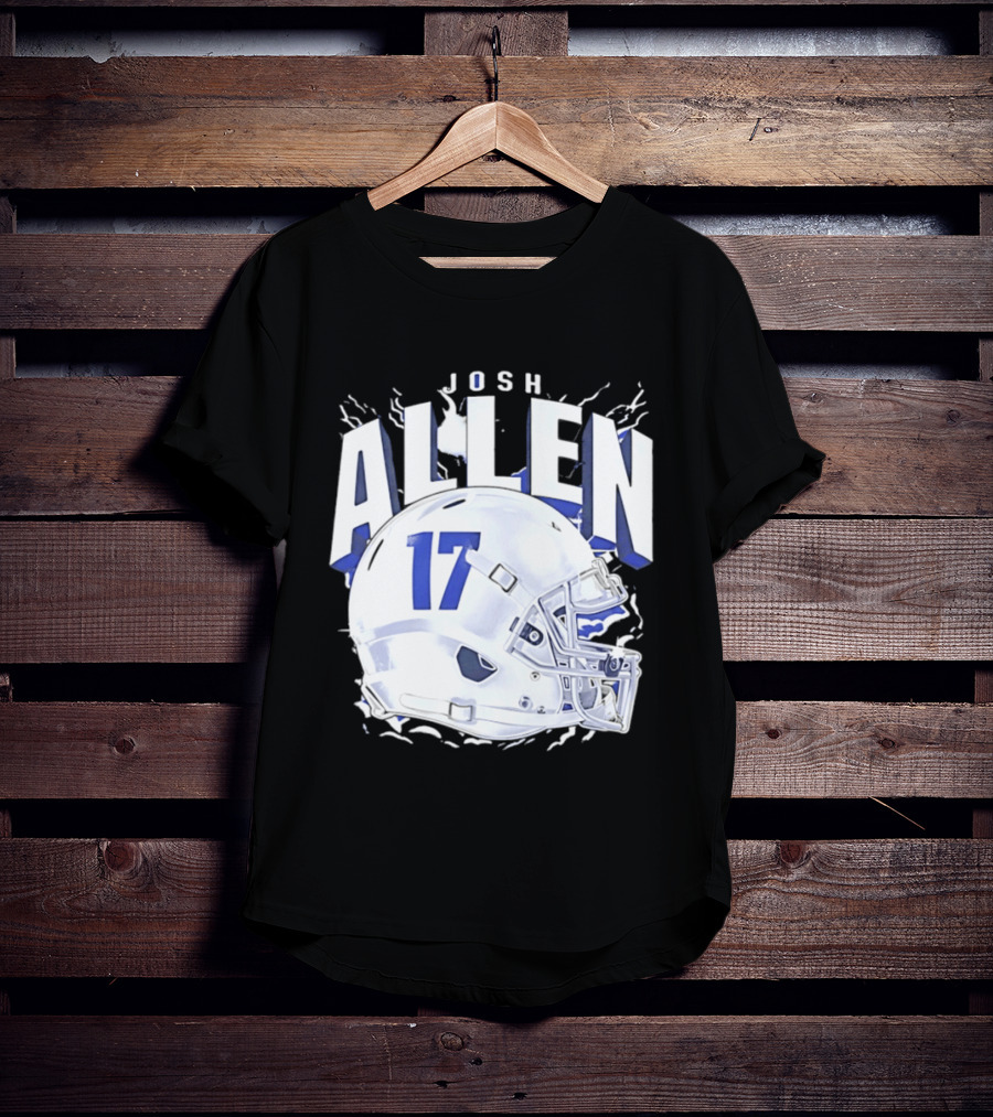 Josh Allen 17 Buffalo Bills Helmet T-Shirt