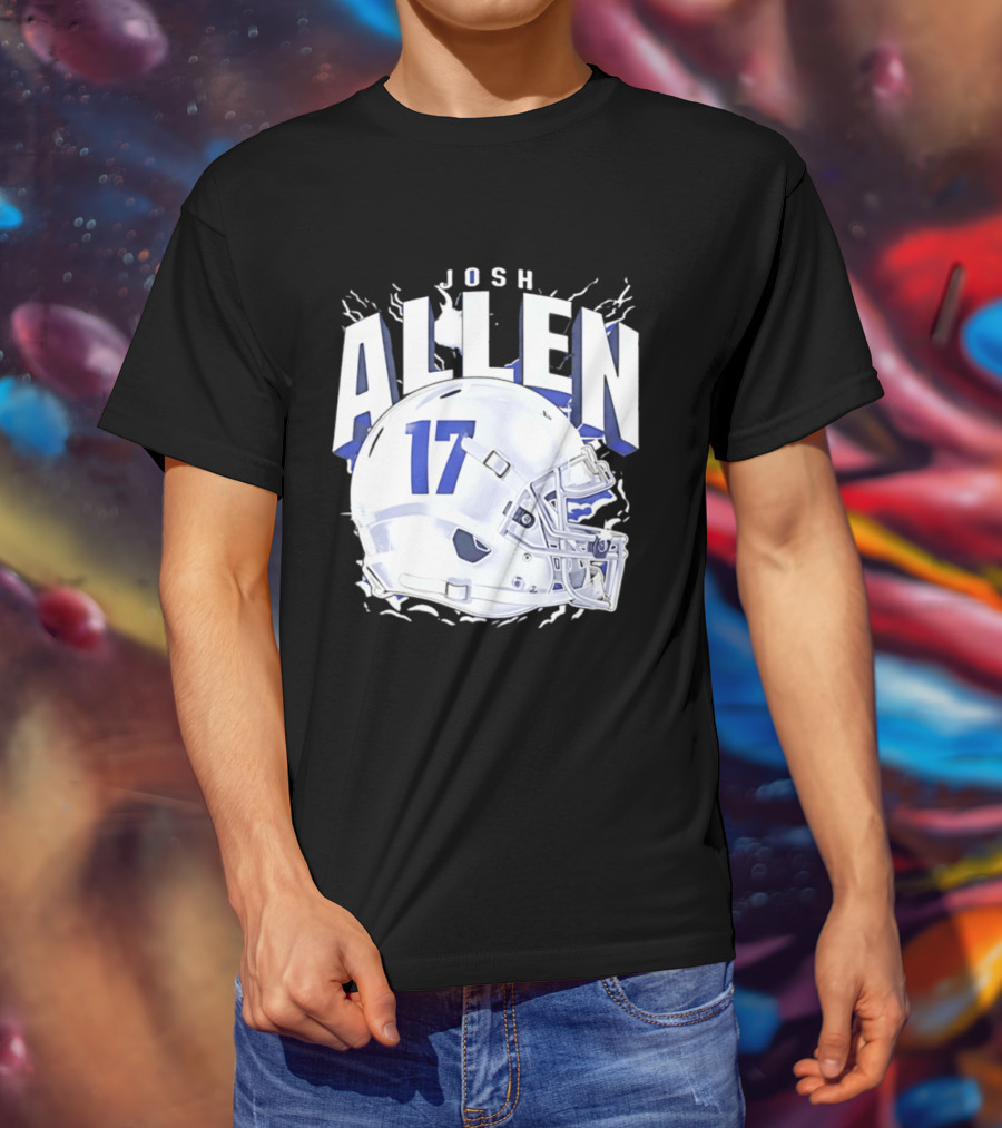 Josh Allen 17 Buffalo Bills Helmet T-Shirt