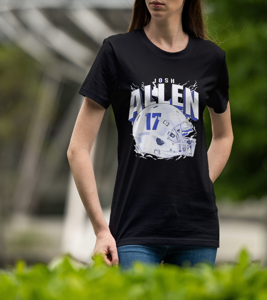 Josh Allen 17 Buffalo Bills Helmet T-Shirt
