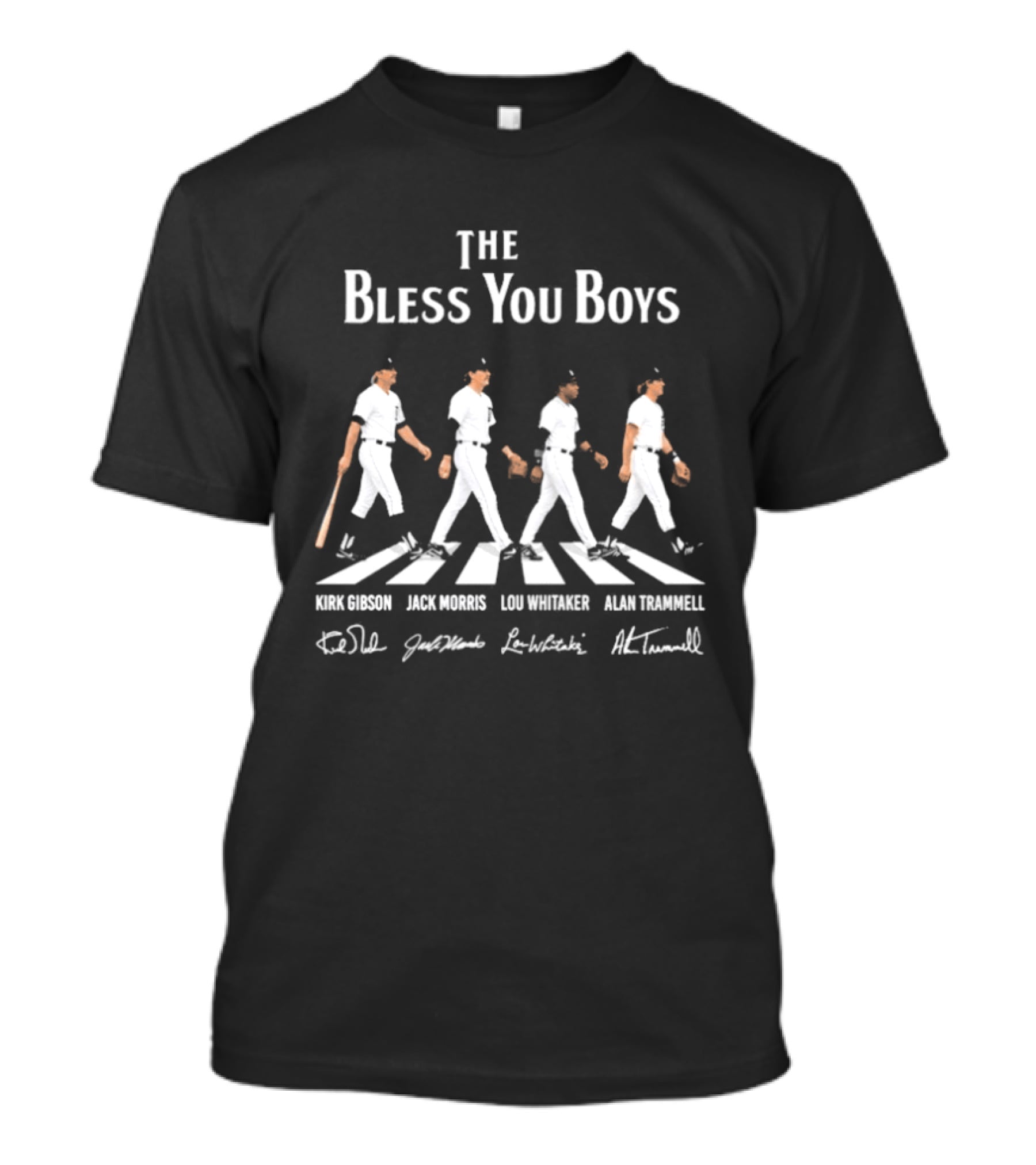 Detroit Tigers The Bless You Boys Road Mike Jason Lou Alan Signatures T-Shirt