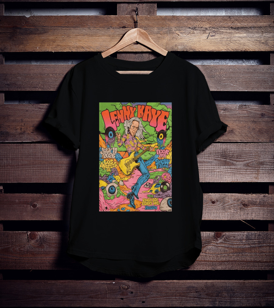 Lenny Kaye July 11 2026 Los Angeles Show Zebulon Plus Cindy Lee Berry Hill T-Shirt