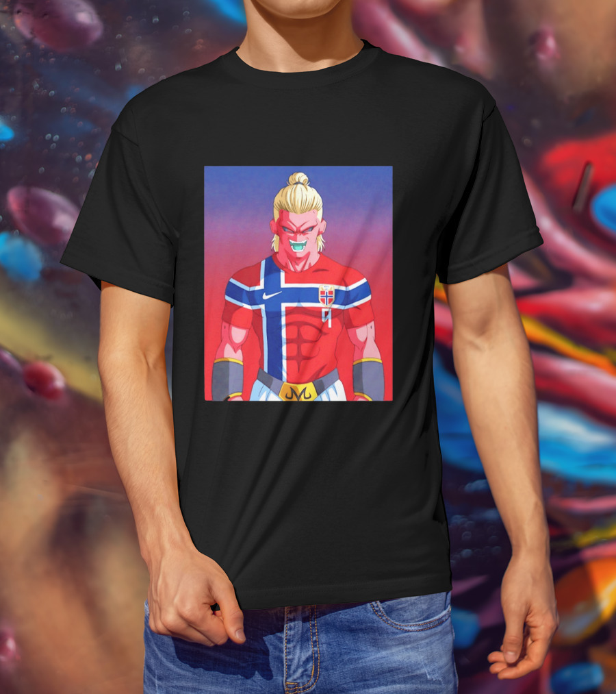 Erling Haaland As Dragon Ball Z Majin Buu With Norway Jersey 9 T-Shirt