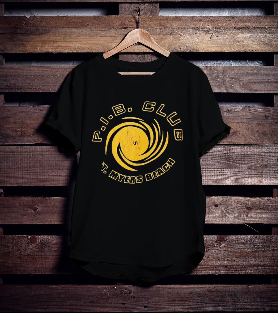 P.I.B. Club Ft Myers Beach Distressed Vintage Style Spiral T-Shirt