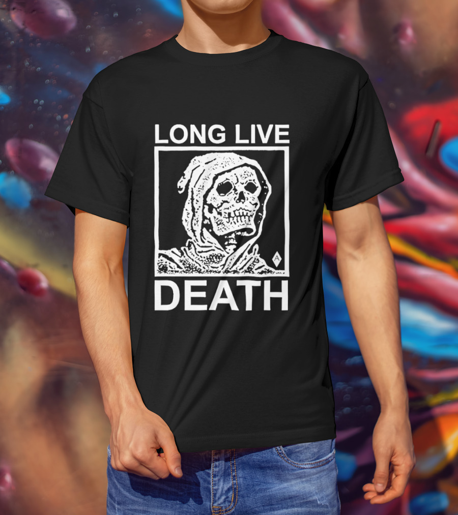 Long Live Death Grim Reaper Skeleton Gothic T-Shirt