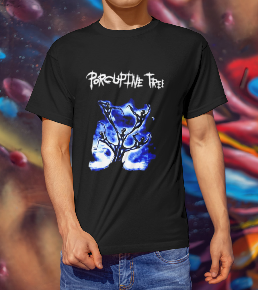 Porcupine Tree Ecelna Rock And Roll Blue Abstract Figures T-Shirt
