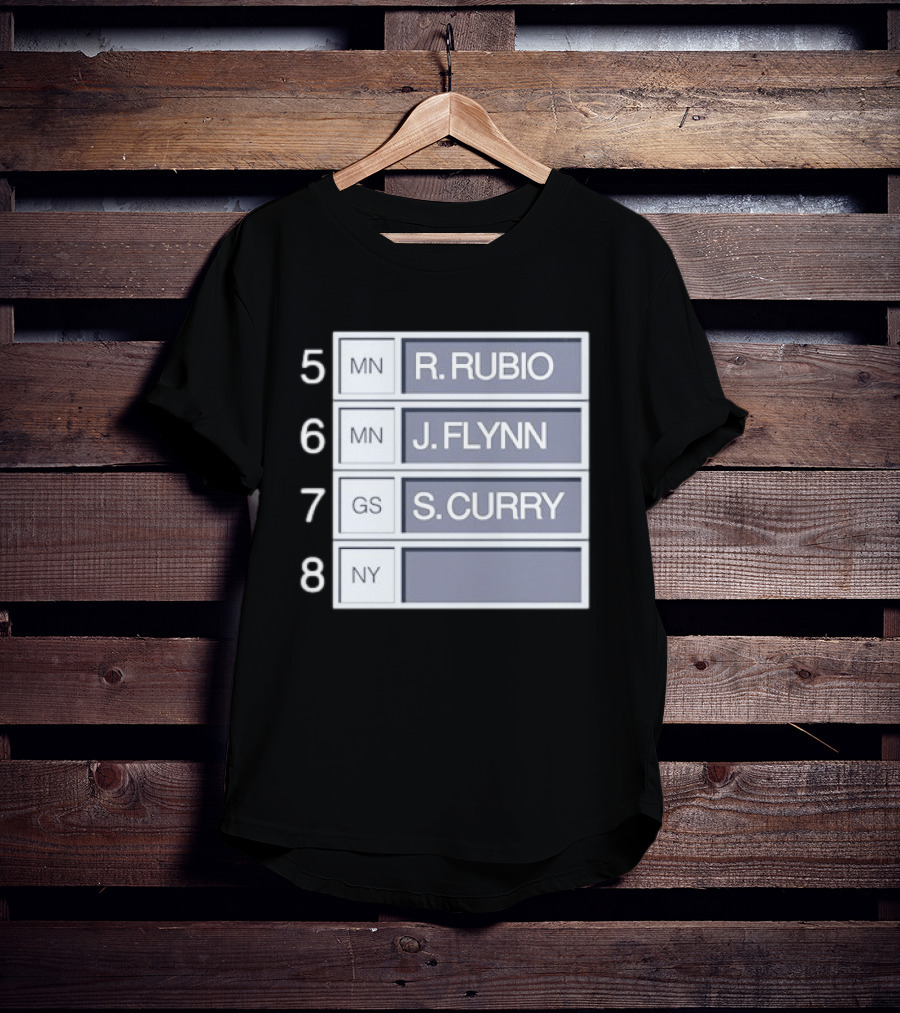 5 R. Rubio 6 J. Flynn 7 S. Curry 2009 NBA Draft Picks List T-Shirt