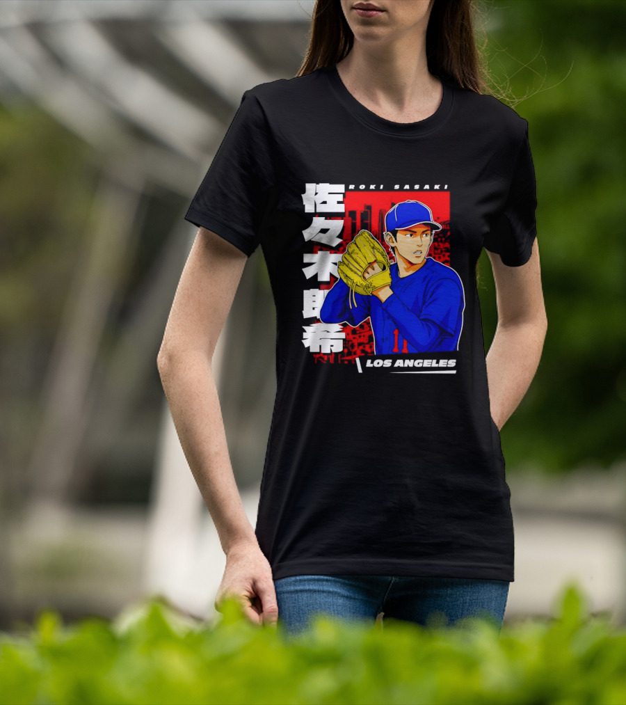 Roki Sasaki Los Angeles Baseball Japanese T-Shirt