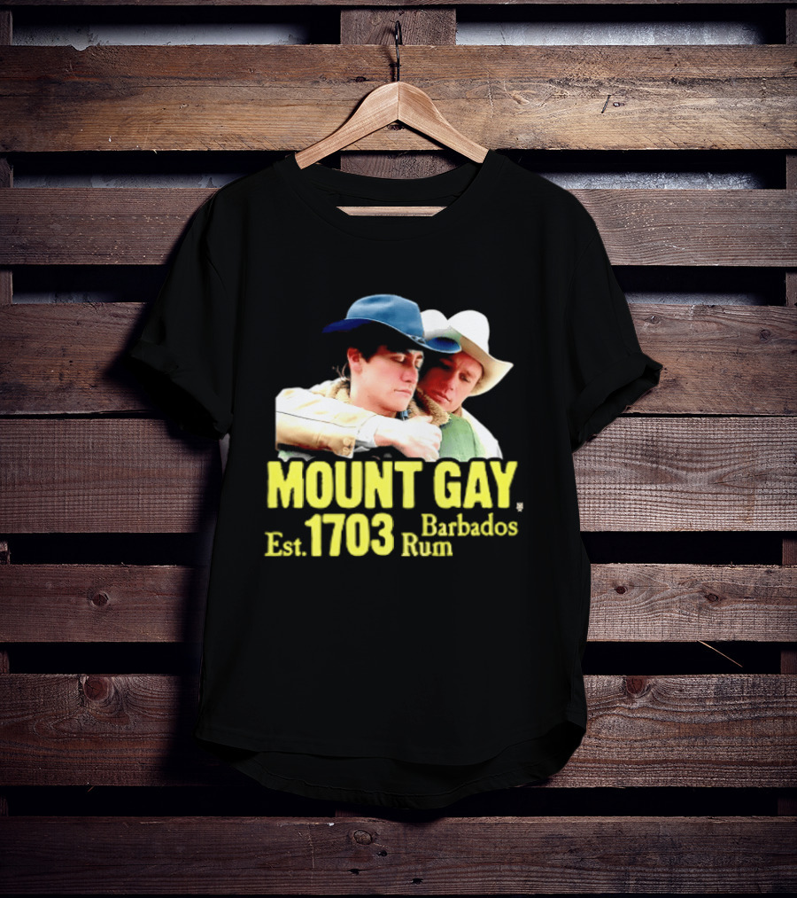 Mount Gay Est 1703 Barbados Rum Brokeback Mountain Cowboys T-Shirt