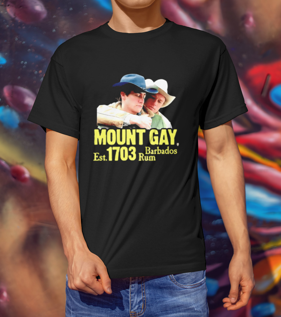 Mount Gay Est 1703 Barbados Rum Brokeback Mountain Cowboys T-Shirt