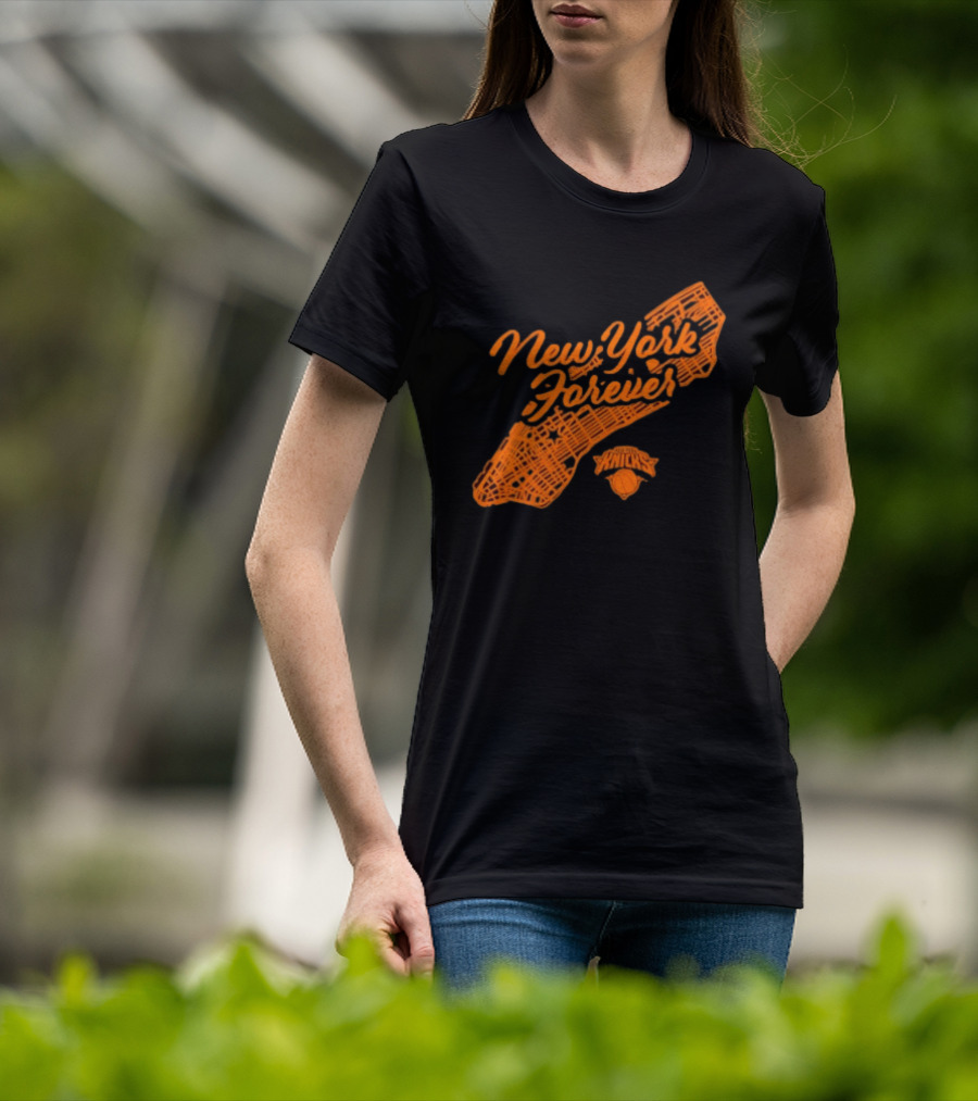 New York Forever Knicks NBA Basketball Map T-Shirt