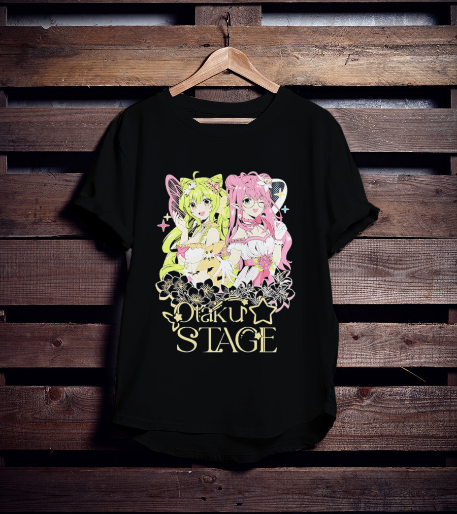 Otaku Stage Manga Kawaii Anime Girls Floral T-Shirt