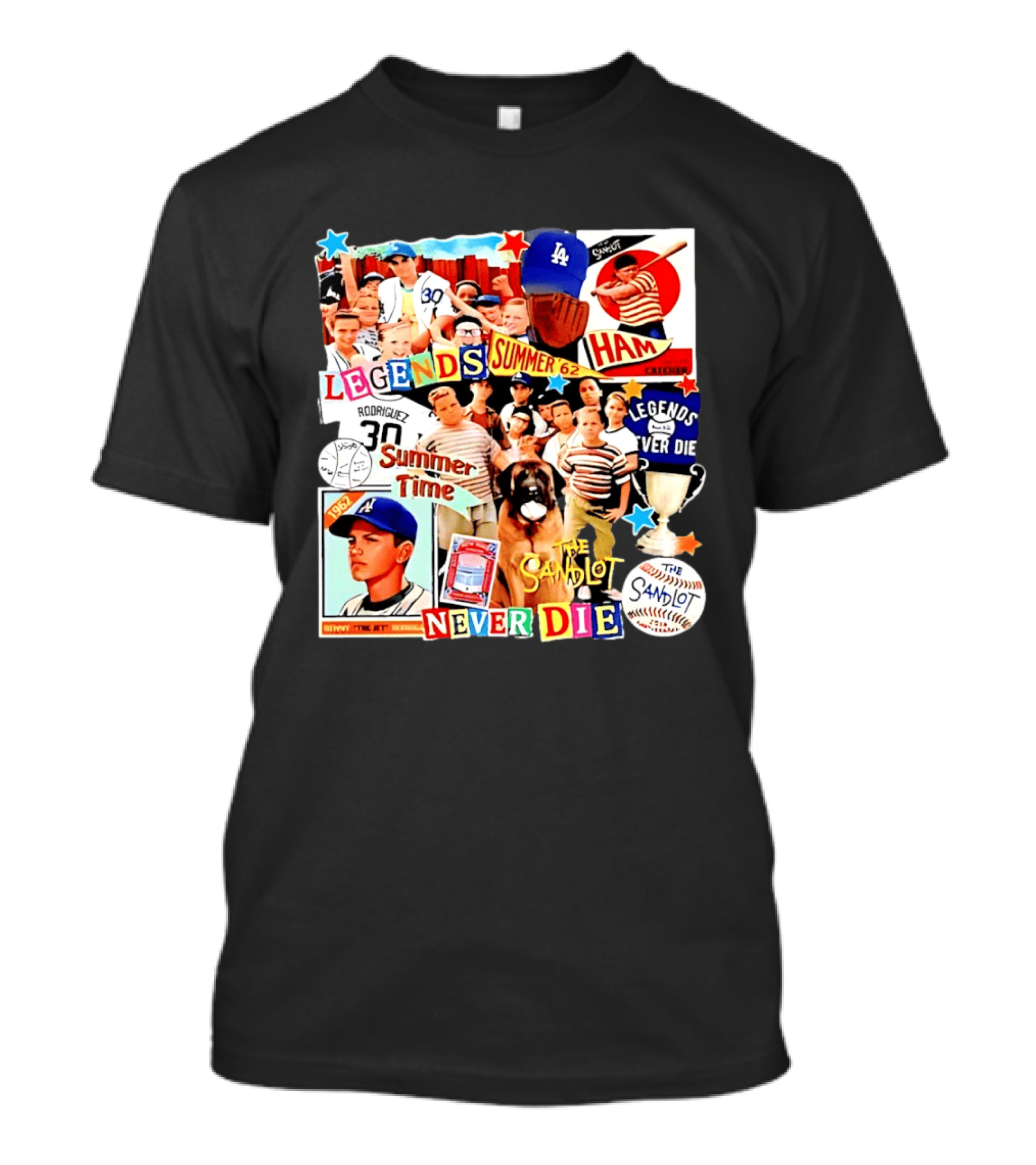 Sandlot Legends Summer 62 Benny The Jet Rodriguez Legends Never Die T-Shirt