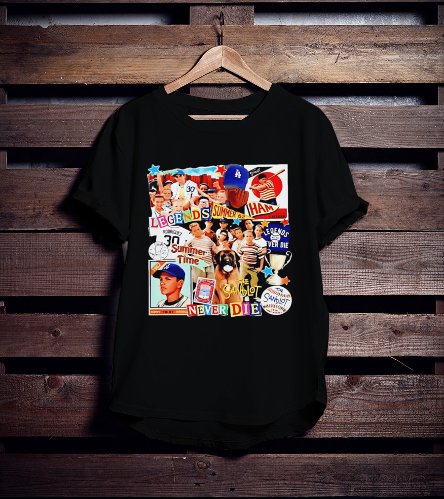Sandlot Legends Summer 62 Benny The Jet Rodriguez Legends Never Die T-Shirt