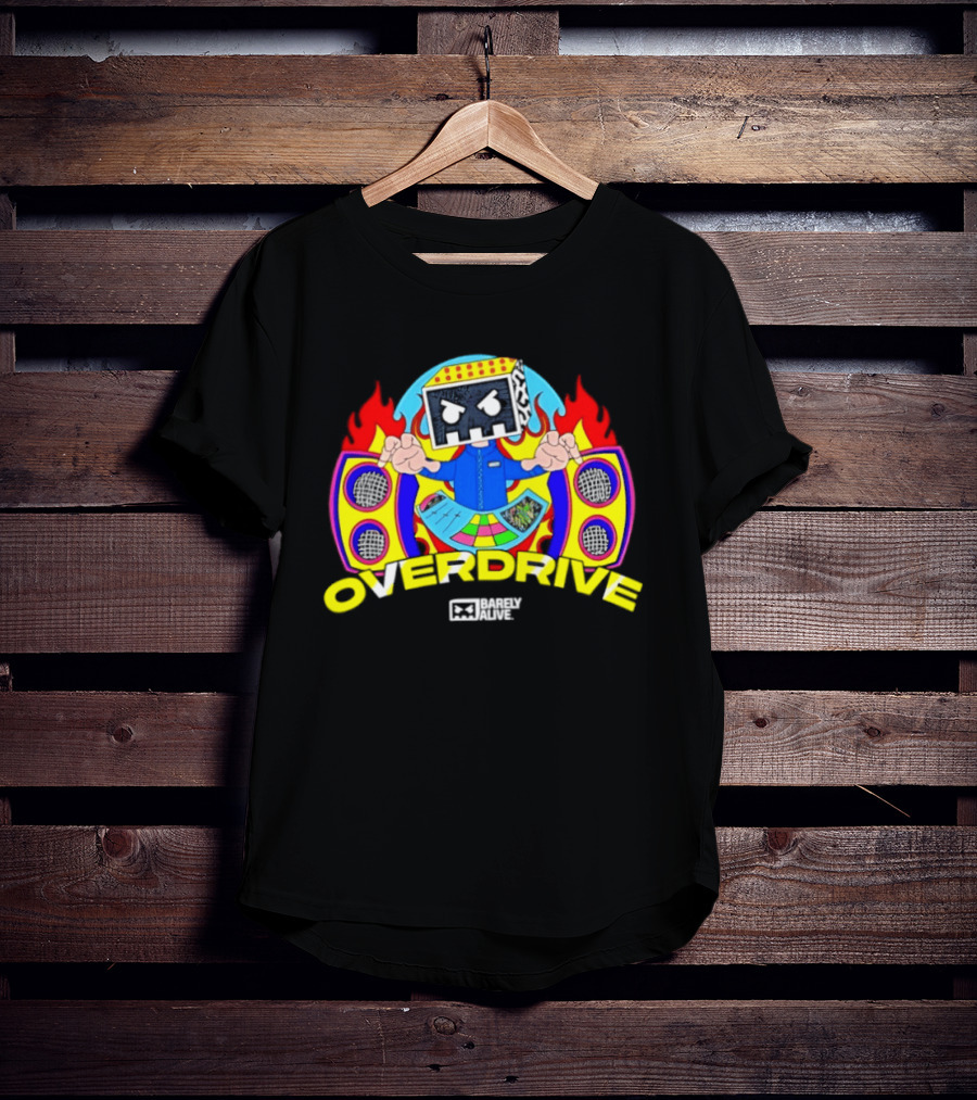 Barely Alive Overdrive EDM Dubstep DJ Skully Speaker Flames T-Shirt