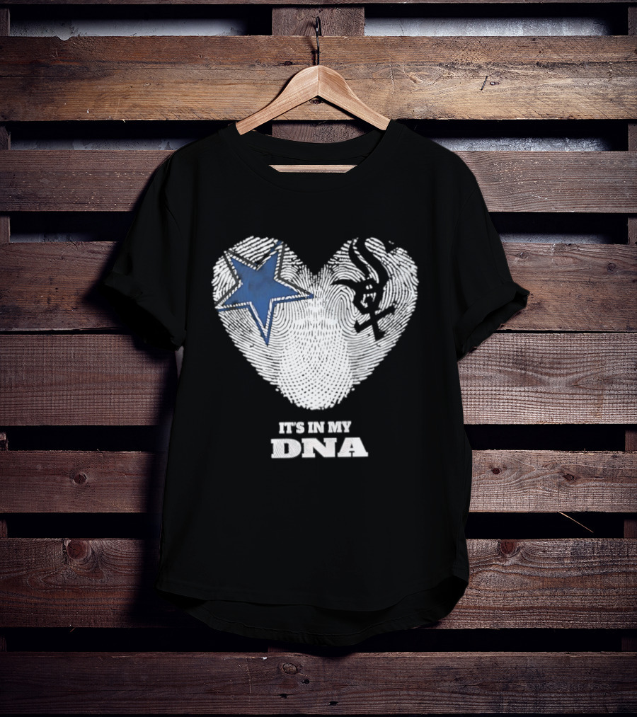 Dallas Cowboys Chicago White Sox It's In My DNA Heart Fingerprint T-Shirt