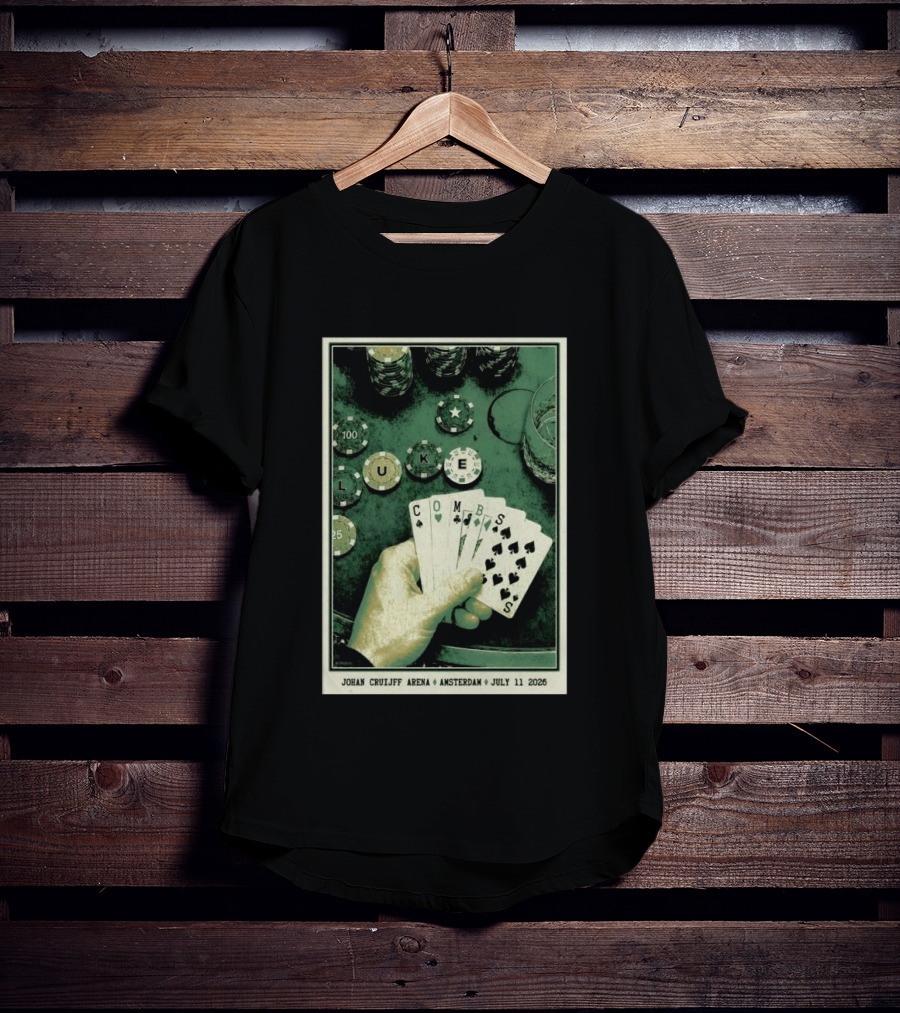 Luke Combs Poker Themed Johan Cruijff Arena Amsterdam July 11 2026 Tour T-Shirt